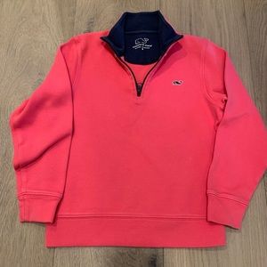 Vineyard Vines boys size 5 Jetty Red Quarter Zip